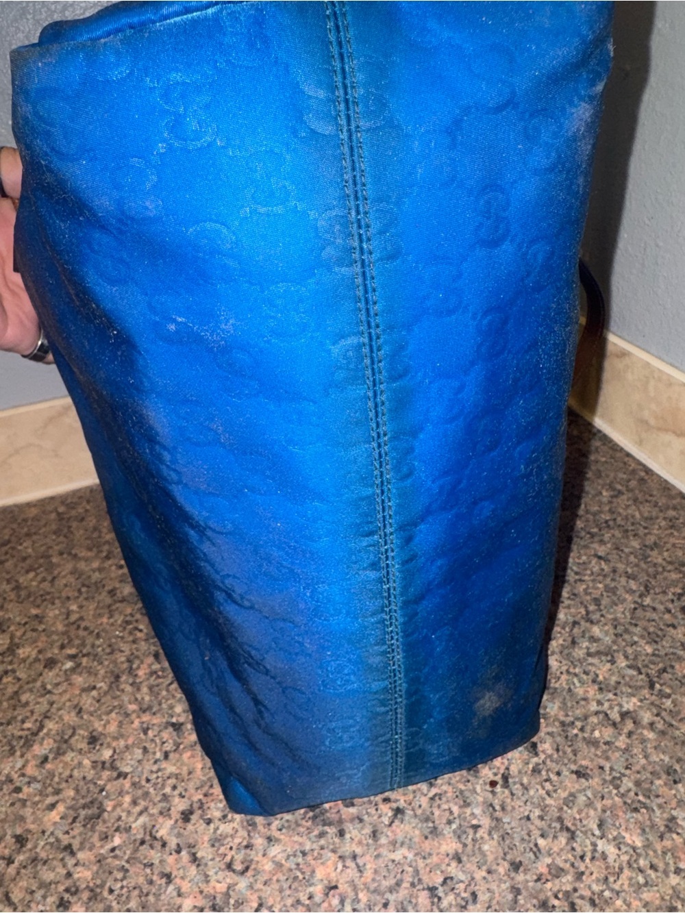 Gucci Guccissima rare blue canvas tote ✅AUTHENTIC✅ - Picture 9 of 10